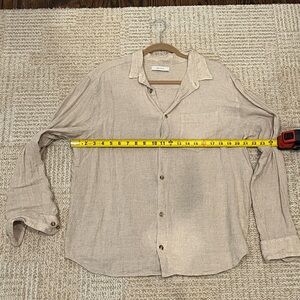 Na Nin Arlo Linen Rayon Oak Button Up O/S